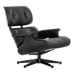 Vitra Eames Loungechair Premium Leder Nero kastanje zwart