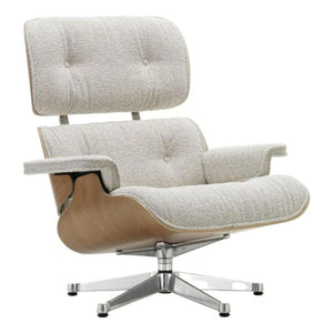 Vitra Eames Loungechair Nubia Creme/Sand kersenhout naturel