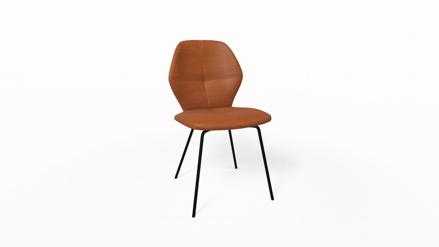 Mobitec Mood #91 M1510 eetkamerstoel Genova Cognac poot zwart