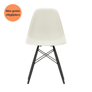 Vitra Eames DSW eetkamerstoel Pebble zwart esdoorn