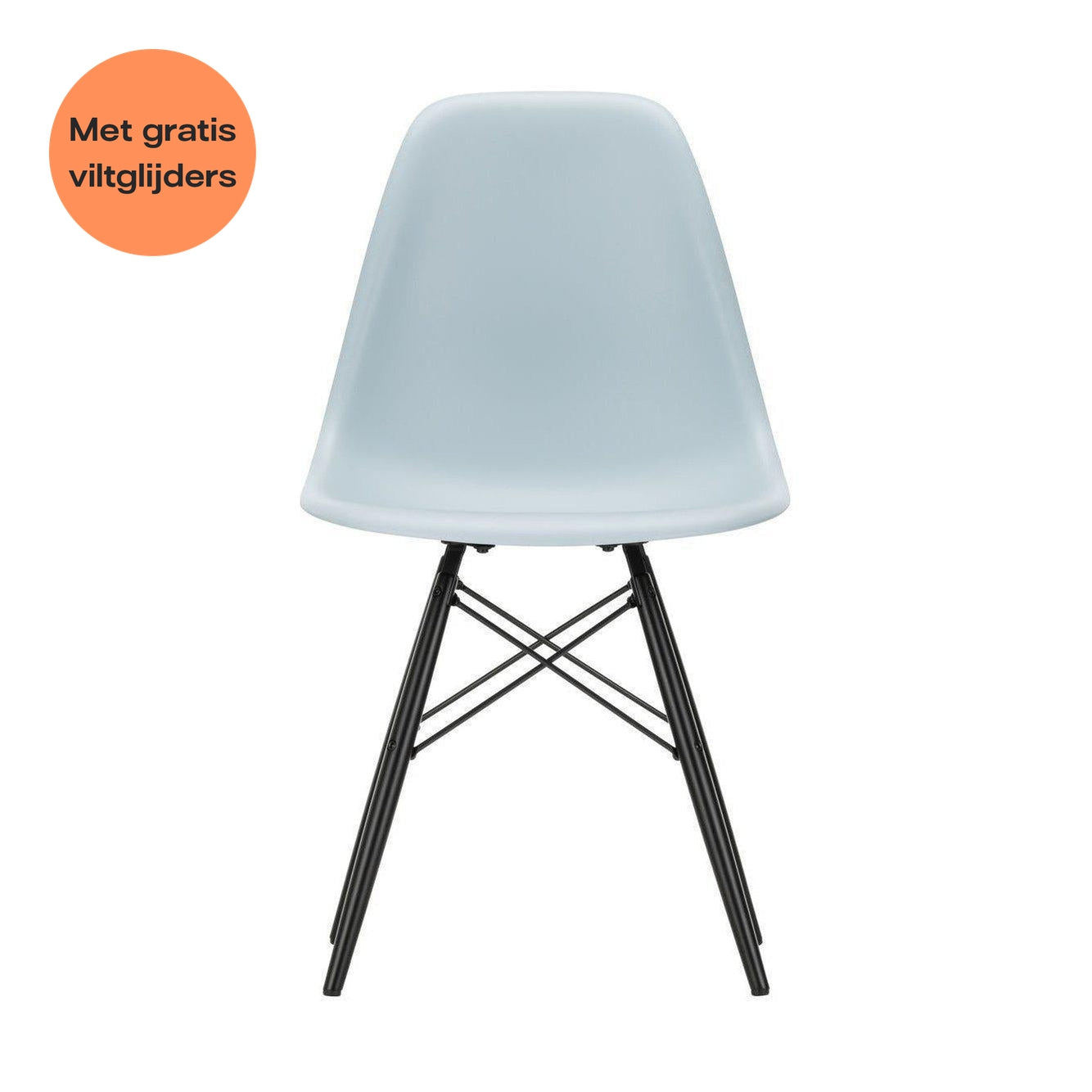 Vitra Eames DSW eetkamerstoel Ice Grey zwart esdoorn
