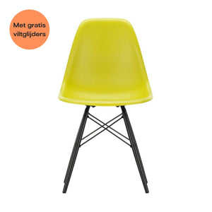 Vitra Eames DSW eetkamerstoel Mustard zwart esdoorn