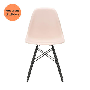 Vitra Eames DSW eetkamerstoel Pale Rose zwart esdoorn
