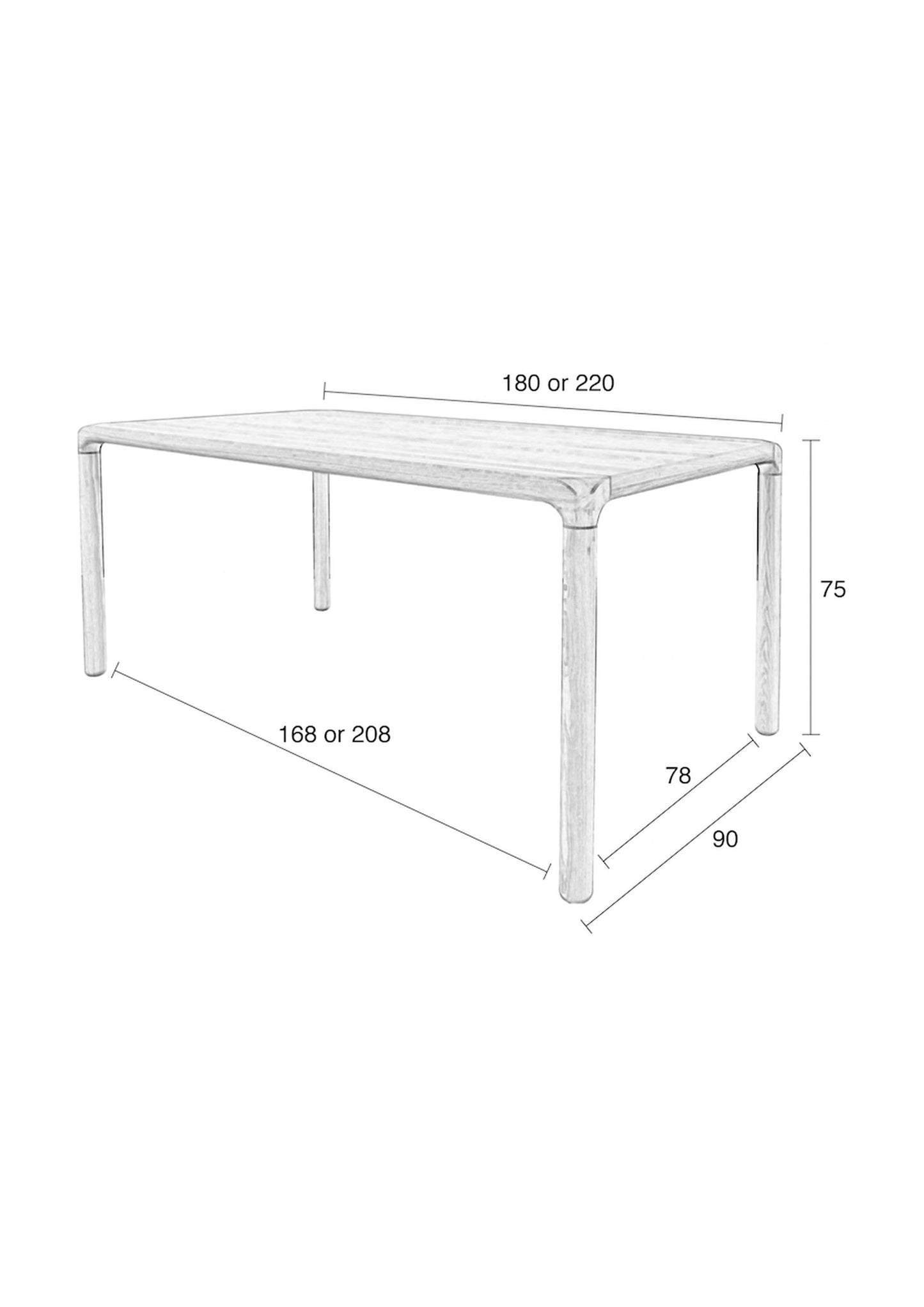 Zuiver Storm tafel 220x90 cm Walnoot