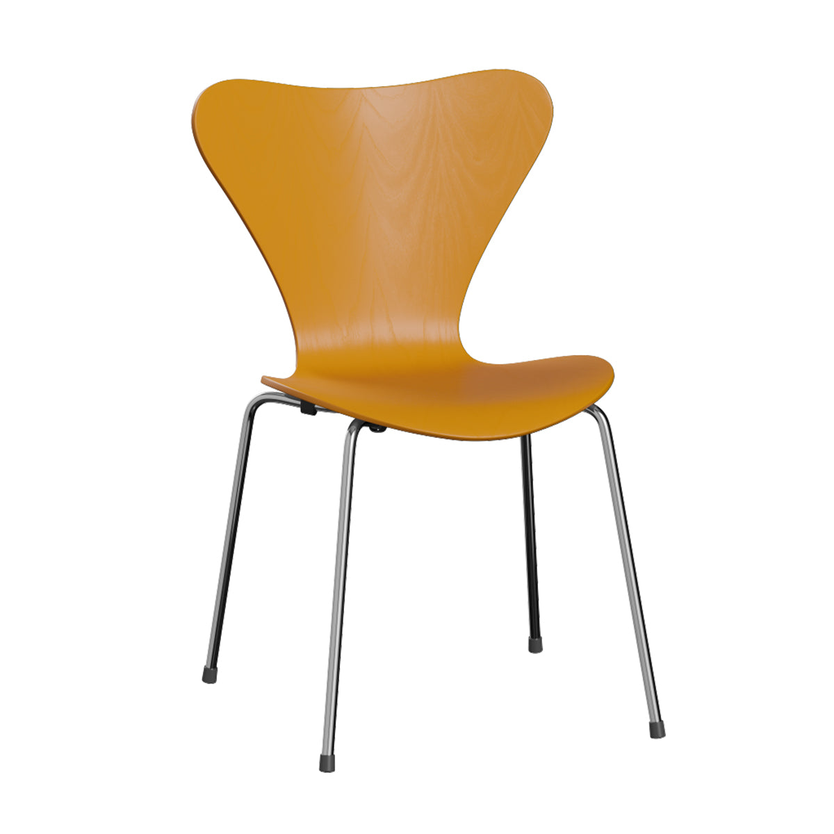 Fritz Hansen Series 7 Vlinderstoel Chrome Lacquered Burnt Yellow