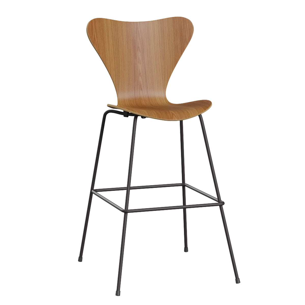 Fritz Hansen Series 7 Vlinderstoel barkruk H76 Black Clear