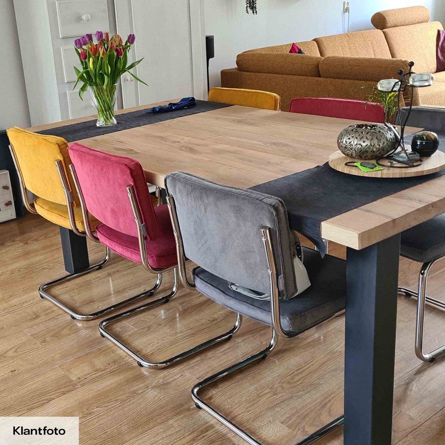 Zuiver Ridge Rib eetkamerstoel Orange