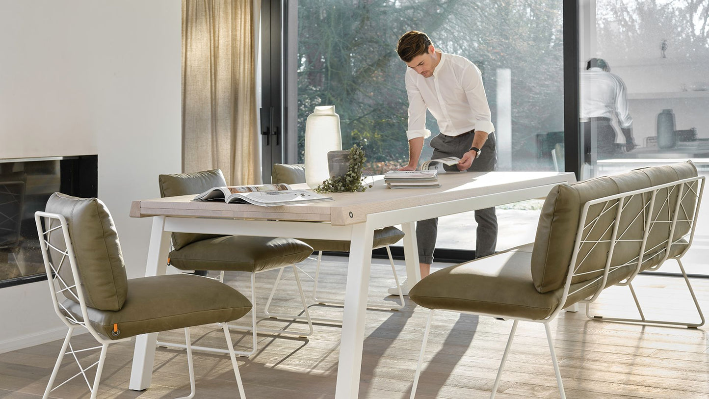 Mobitec Cosy B0310 eetkamerbank 160 cm Hip Hop Cacao poot zwart