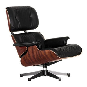 Vitra Eames Loungechair Premium Leder Nero santos palisander