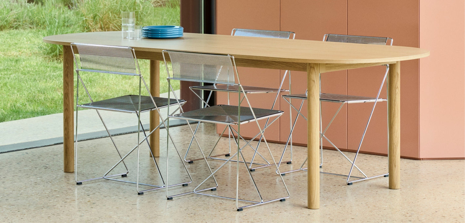 Chromen eetkamerstoelen