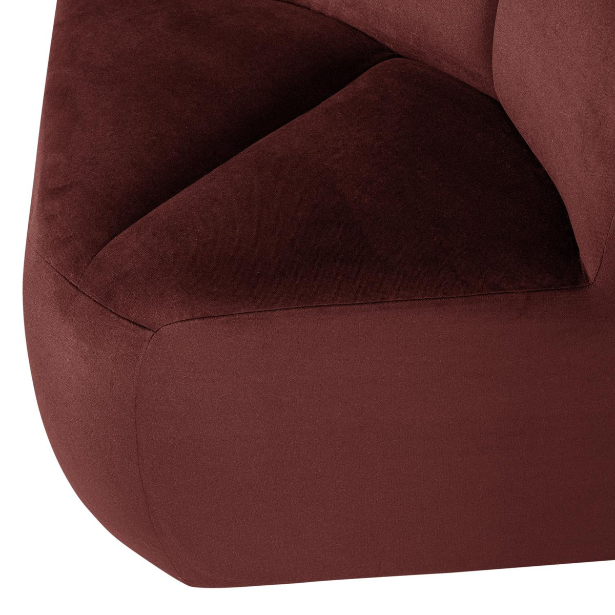 WOOOD Mojo eetbank hoek met rugleuning velvet Kastanjebruin