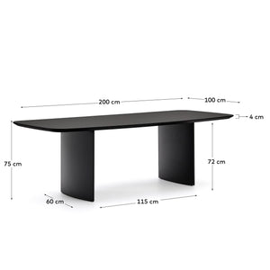 Kave Home Litto eettafel 200x100 cm Black