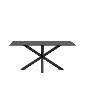 Kave Home Argo eettafel rechthoek 160x90 cm Black/Black