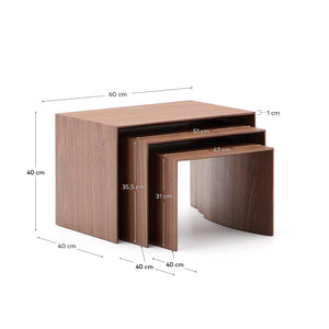 Kave Home Litto bijzettafel set van 3 Brown