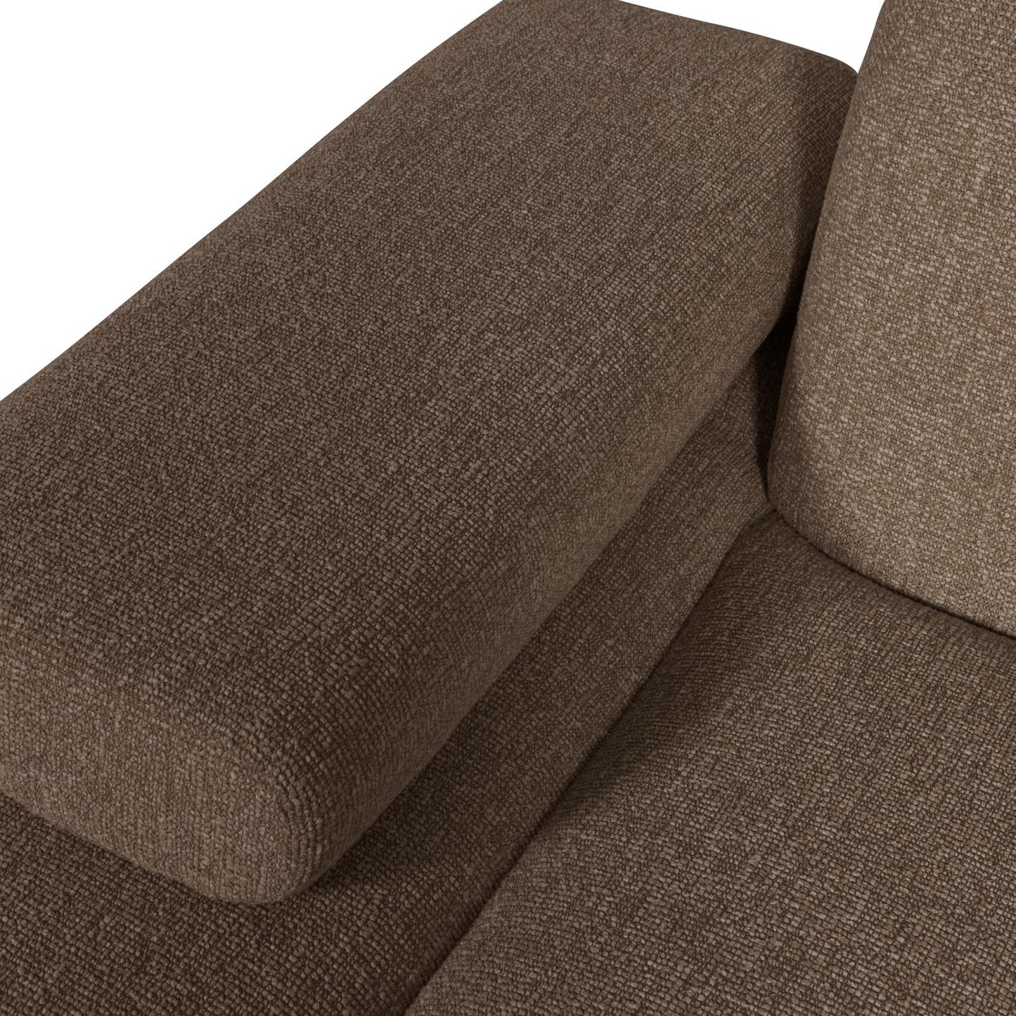 WOOOD Mojo chaise longue bank arm links bouclé Bruin Melange