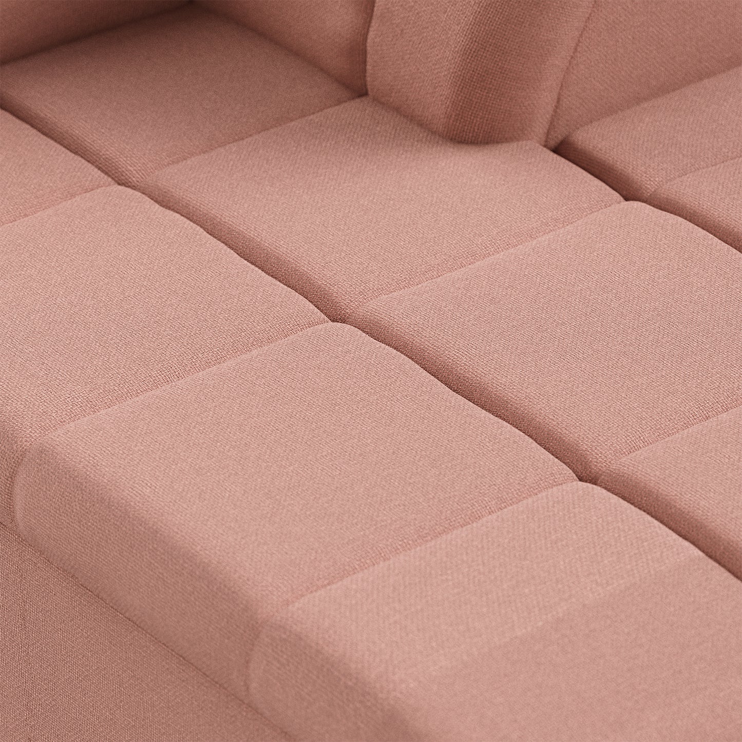 HKliving Wave bank right divan Linen Dusty Rose