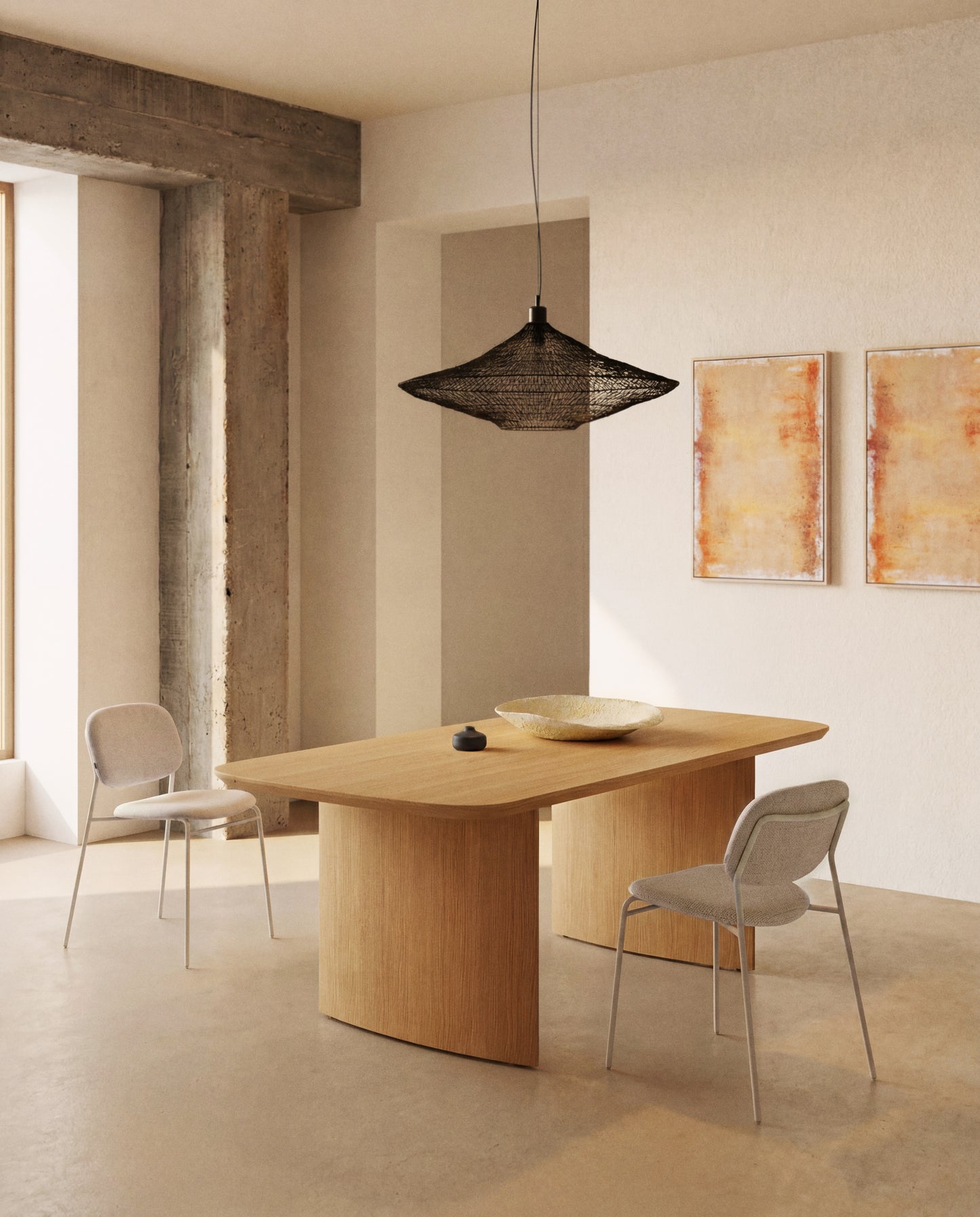 Kave Home Meli eetkamerstoel chenille Beige