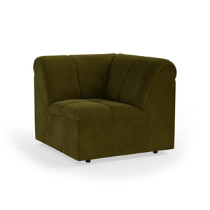 HKliving Wave bank corner Royal Velvet Olive