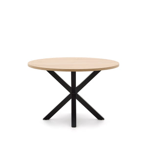 Kave Home Argo eettafel rond Ø120 cm Natural/Black
