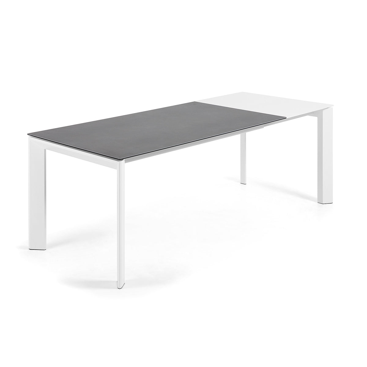 Kave Home Axis eettafel uitschuifbaar 160/220x90 cm Grijs/Wit