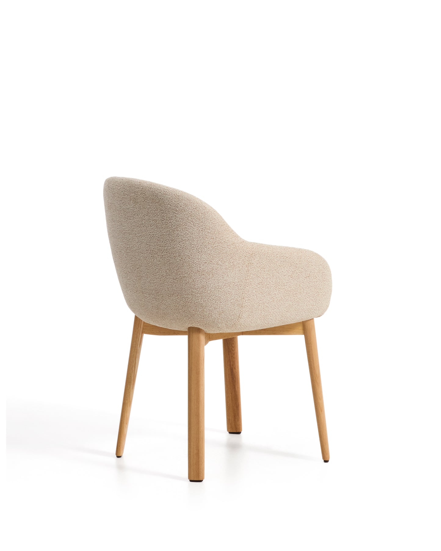 Kave Home Meila eetkamerstoel met arm chenille Beige