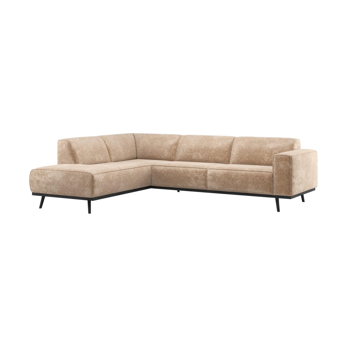 WOOOD Statement hoekbank links Chenille Velvet Perzikroze
