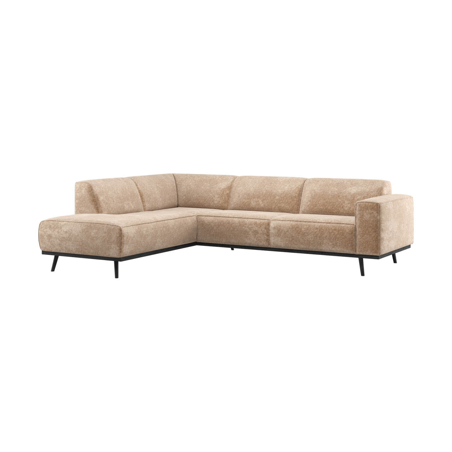 WOOOD Statement hoekbank links Chenille Velvet Perzikroze