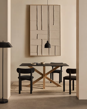 Kave Home Argo eettafel rechthoek 160x90 cm Black/Natural
