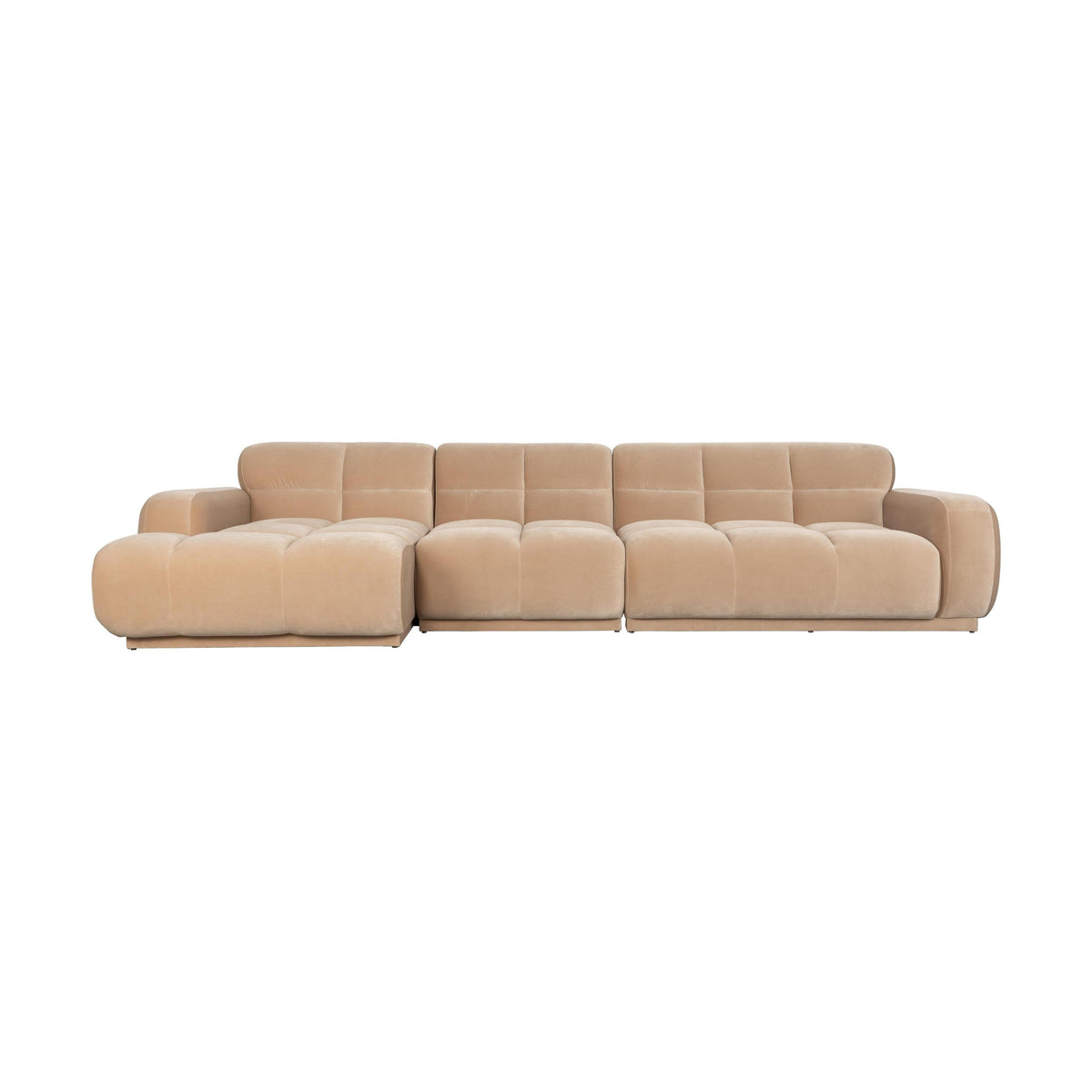 Zuiver Hazel 6-zitsbank Chaise Longue links Beige