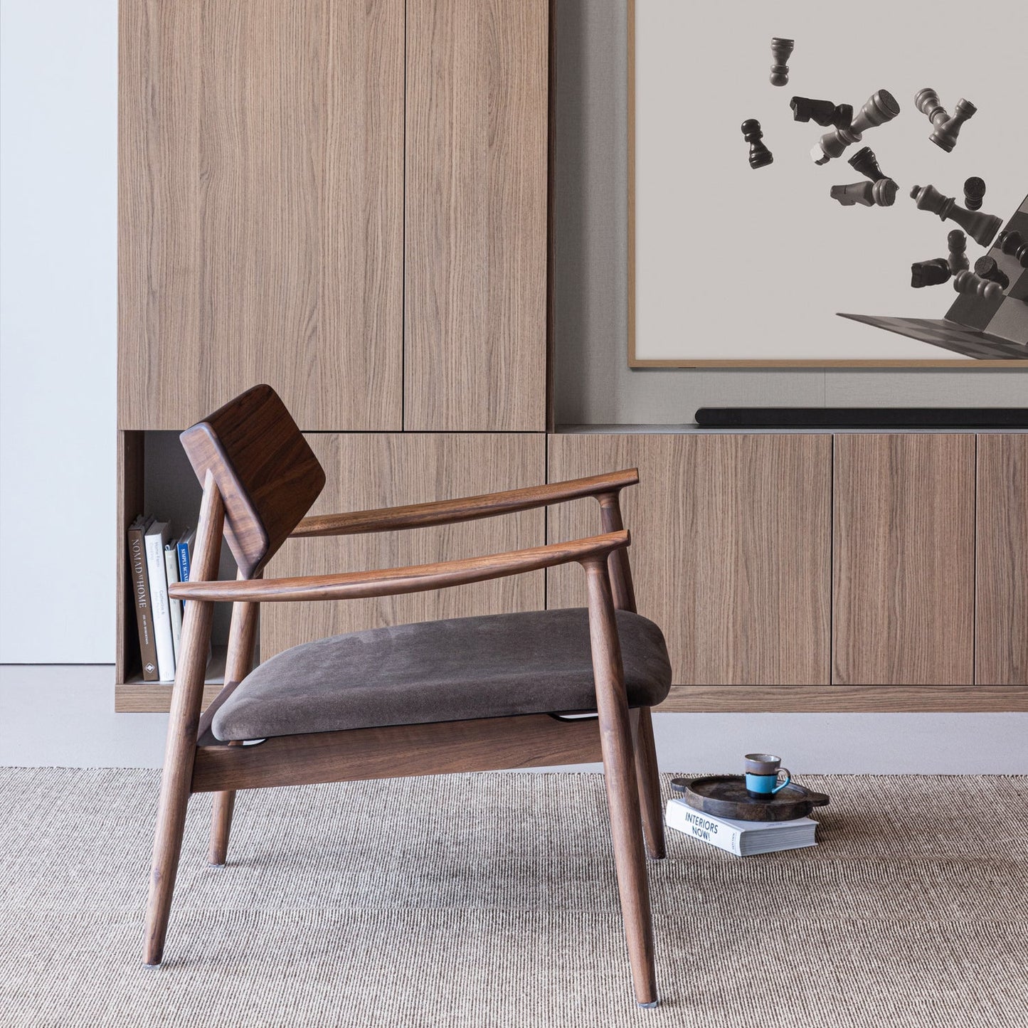 WOOOD Bask fauteuil Walnoot