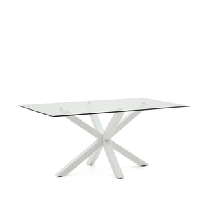 Kave Home Argo eettafel rechthoek 160x90 cm Clear/White