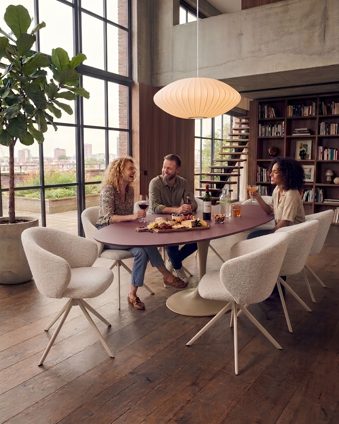 HelloTable Runo eettafel Rond ∅140 cm ongeborsteld nieuw eiken Naturel - staal Sand