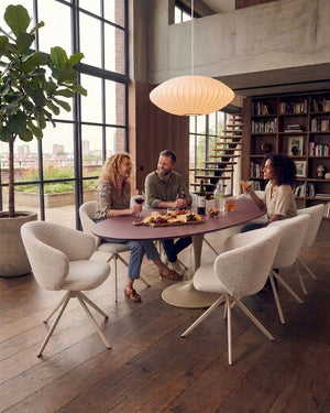 HelloTable Runo eettafel Rond ∅140 cm ongeborsteld nieuw eiken Naturel - staal Sand