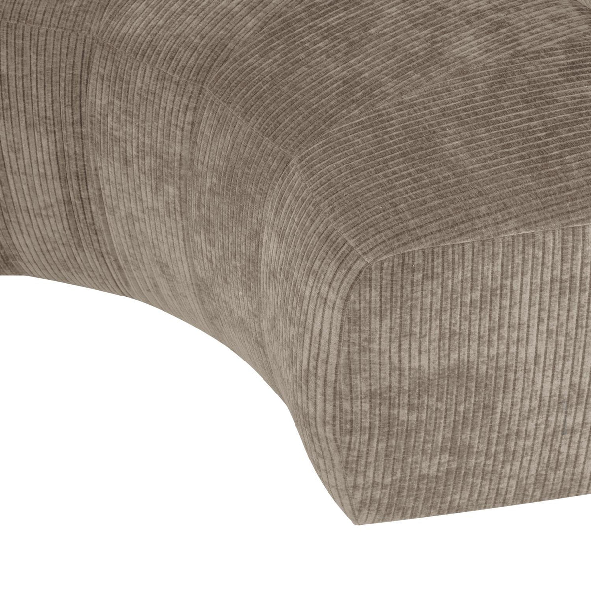 WOOOD Mojo Base eetbank halfronde hoek rugleuning rib Donkerzand