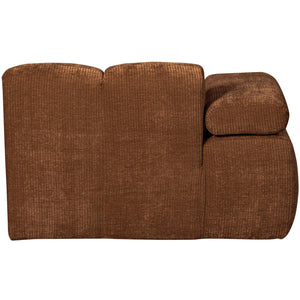 WOOOD Mojo chaise longue bank arm links ribstof Roestbruin