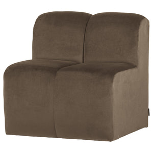 WOOOD Mojo eetkamerbank 84 cm met rugleuning velvet Taupe