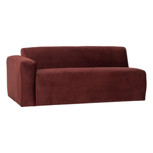 WOOOD Mojo Base 2-zits bank arm links velvet Kastanjebruin