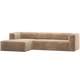 WOOOD Bean hoekbank links Chenille Velvet Perzikroze