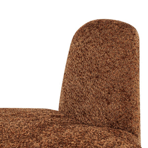 WOOOD Mojo Base eetbank hoek rond rugleuning wollig Roestbruin