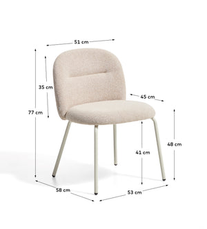 Kave Home Arino eetkamerstoel chenille Beige