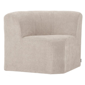 WOOOD Mojo Base eetbank hoek met rugleuning rib Ecru