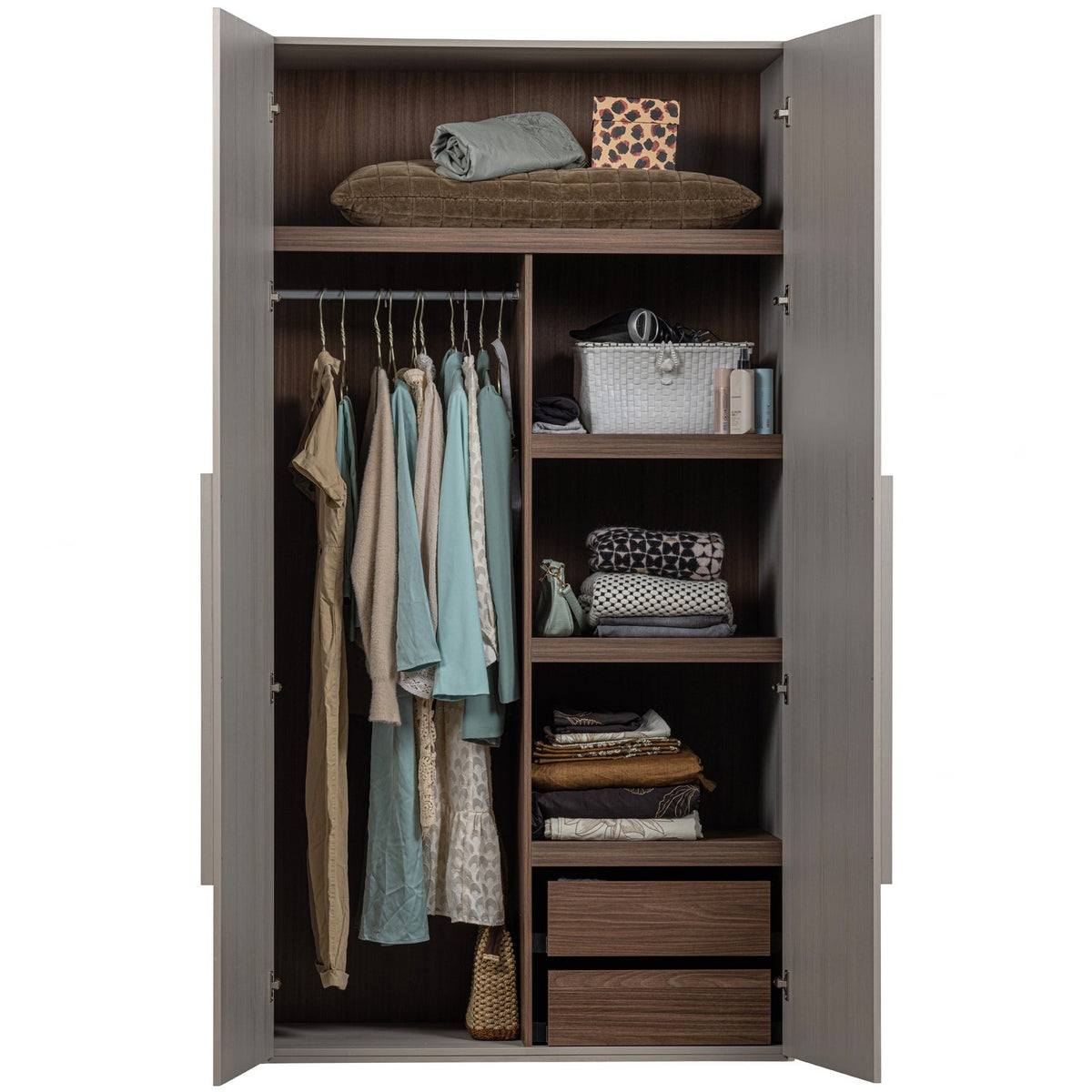 WOOOD Rens 2-deurs hang/legkast Pebble Grey