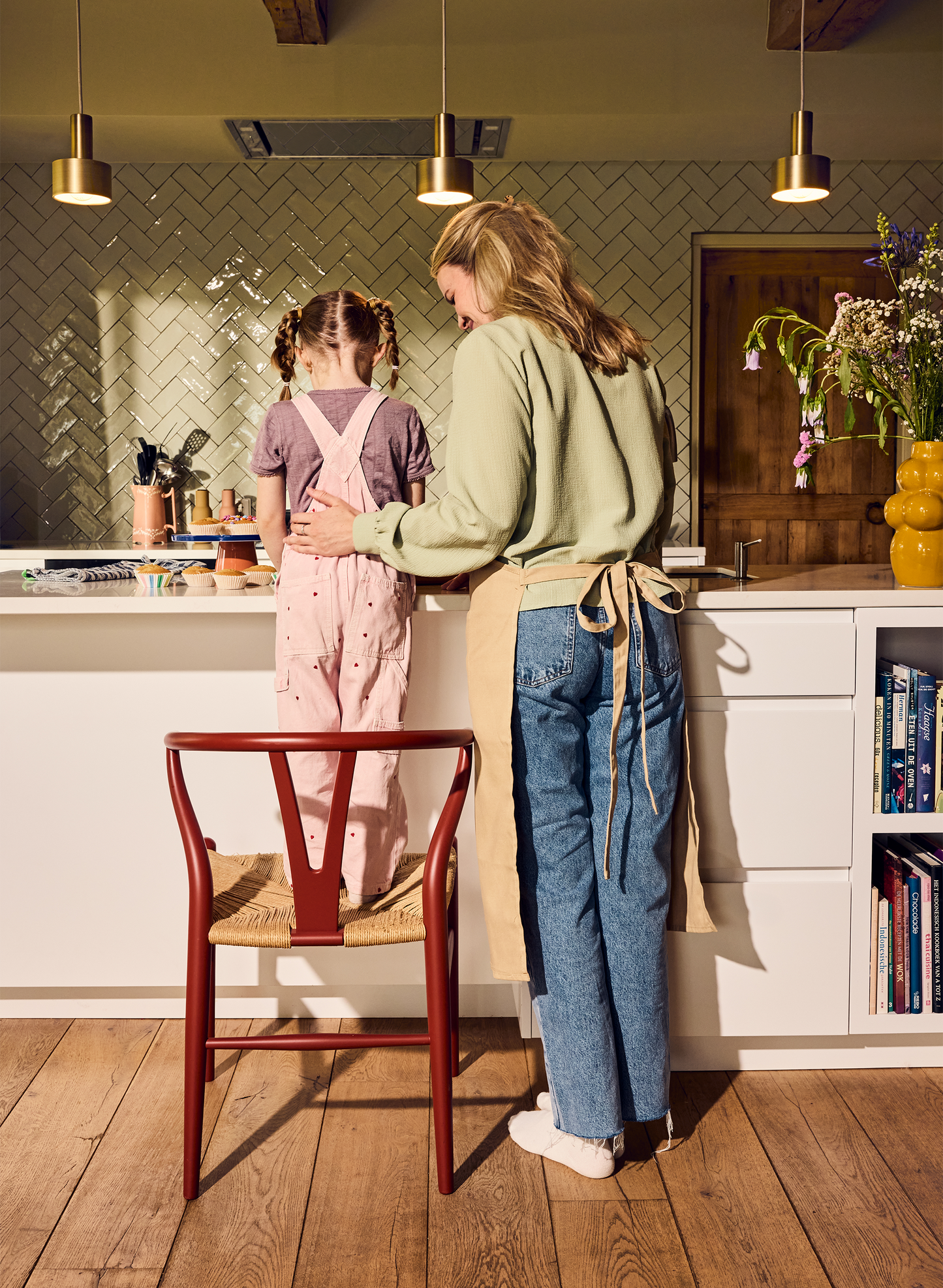 Carl Hansen & Søn CH24 Wishbone Stoel - Gekleurd beukenhout mat rood bruin