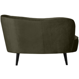 WOOOD Sara lounge fauteuil rechts velvet Warm Groen