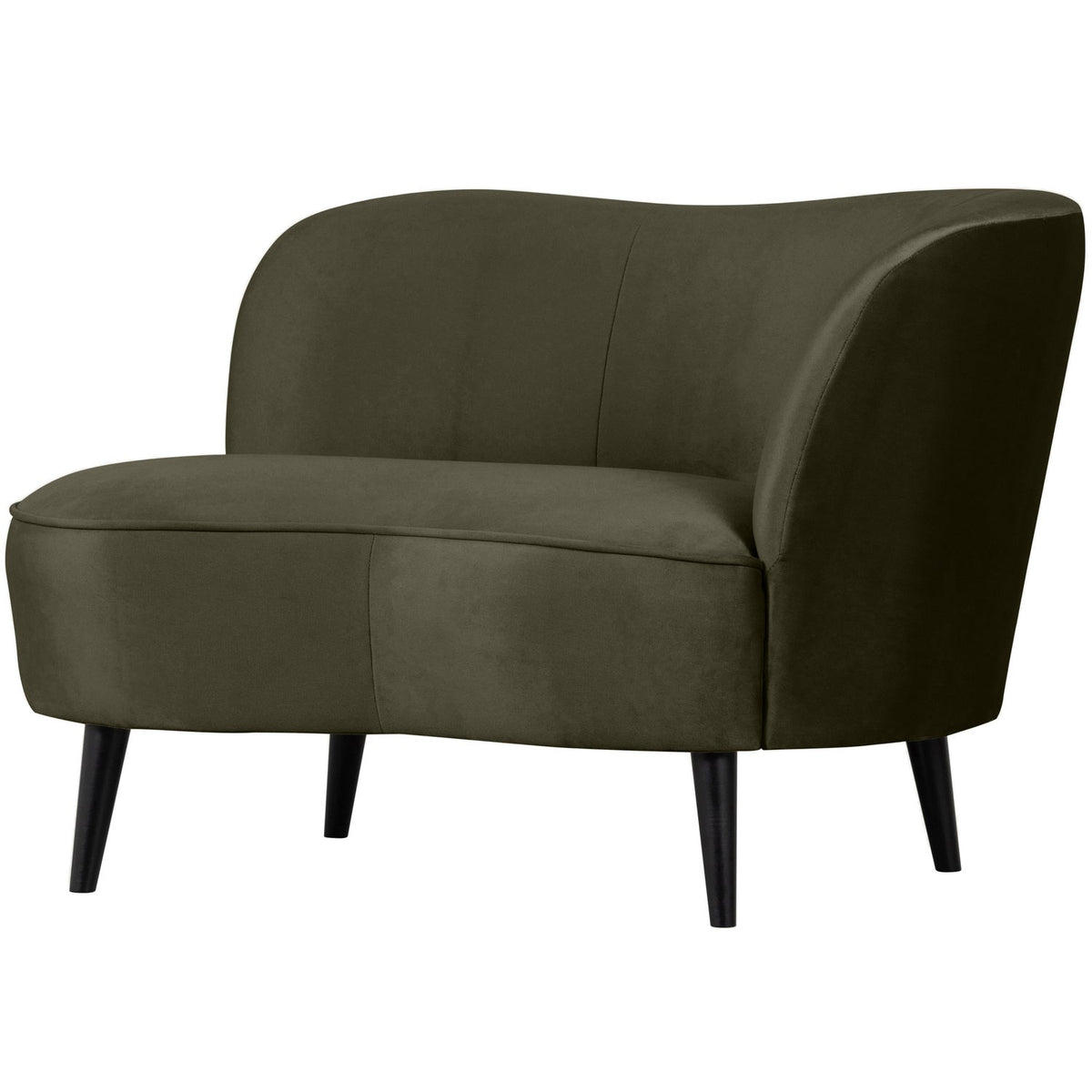 WOOOD Sara lounge fauteuil rechts velvet Warm Groen