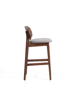 Kave Home Ludara barkruk H69 chenille Grey/Brown