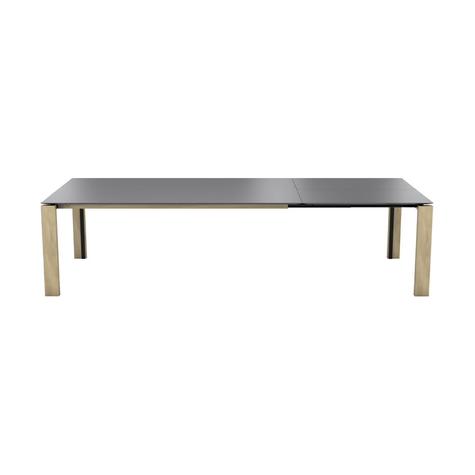 Mobitec Terra T0601 eettafel uitschuifbaar 180(280)x90 cm keramiek Nero poot eiken naturel