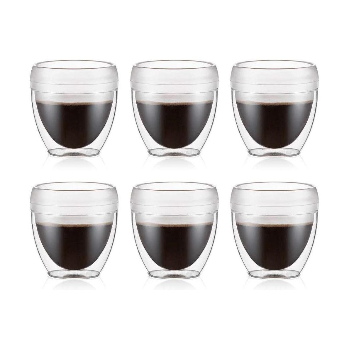 Bodum Pavina Outdoor koffieglas dubbelwandig Kunststof 250 ml Set van 6 Stuks