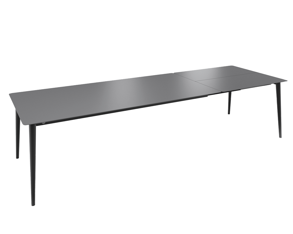 Mobitec Terra T0401 eettafel uitschuifbaar 180(280)x90 cm keramiek Nero poot zwart