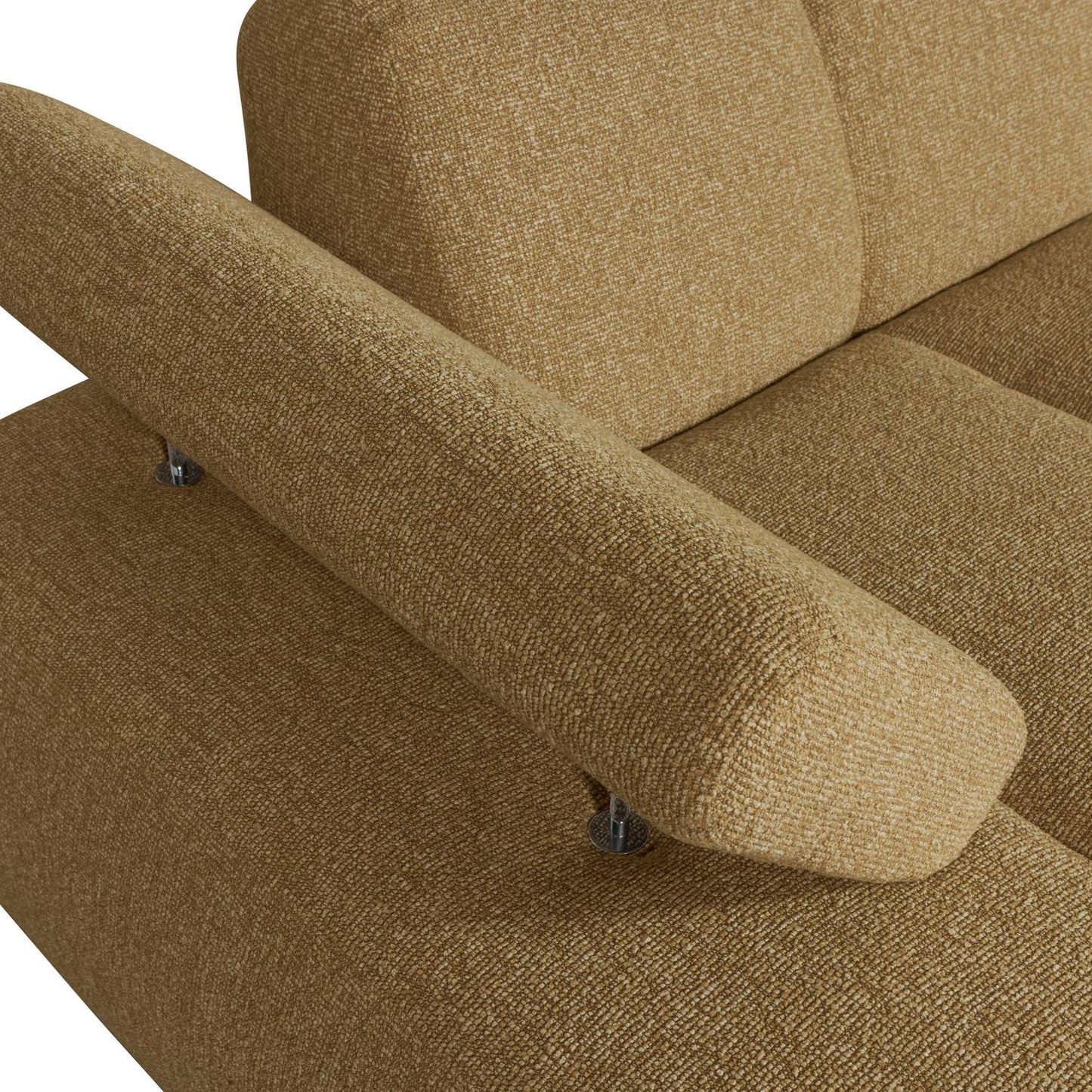 WOOOD Mojo chaise longue bank arm links bouclé Geel/Bruin Melange